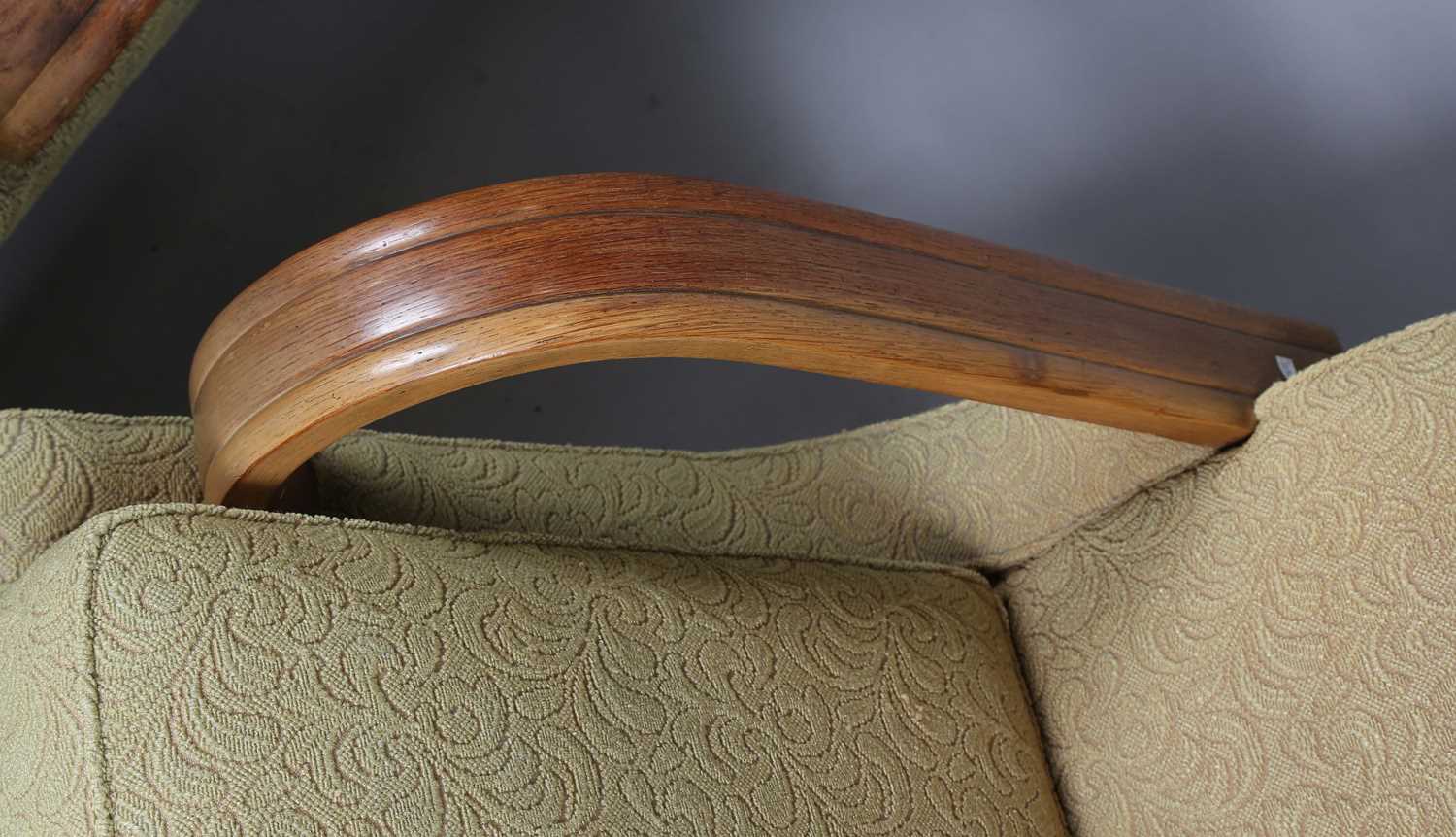 An Art Deco three-piece suite, possibly by Heals & Son, the angular backs flanked by substantial - Image 18 of 19