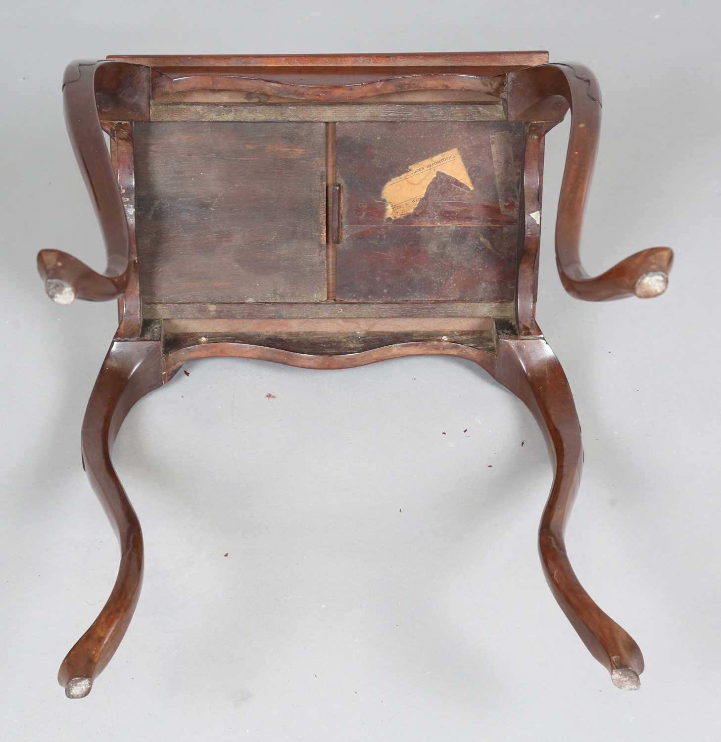 A George III Sheraton period mahogany kettle stand, the frieze fitted with two slides, raised on - Image 10 of 10