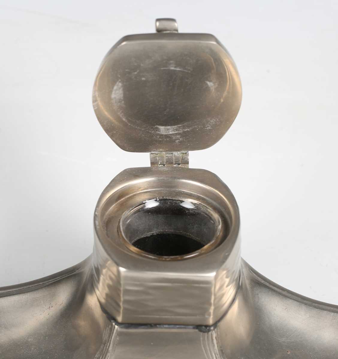 An early 20th century WMF plated inkstand, width 33.5cm, together with another similar inkstand. - Image 3 of 11