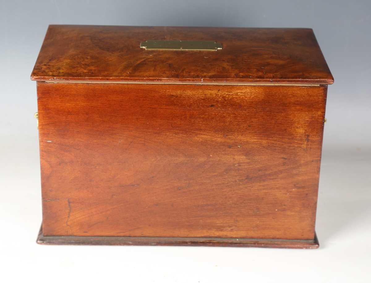A Victorian burr walnut stationery cabinet writing box by Parkins & Gotto of London, the hinged - Image 14 of 16