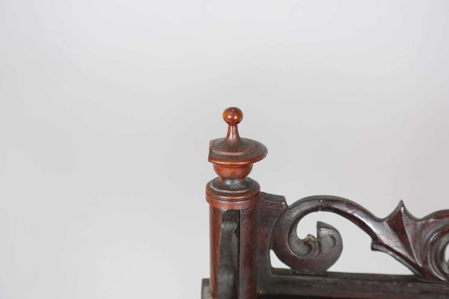 A Victorian rosewood serpentine-fronted four-tier whatnot, height 125cm, width 56cm, depth 36cm. - Image 9 of 12
