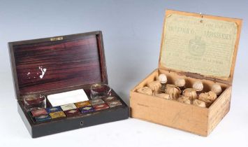 A late 19th century French ebonized cased artist's box by Bougeois Ainé Paris, the interior fitted