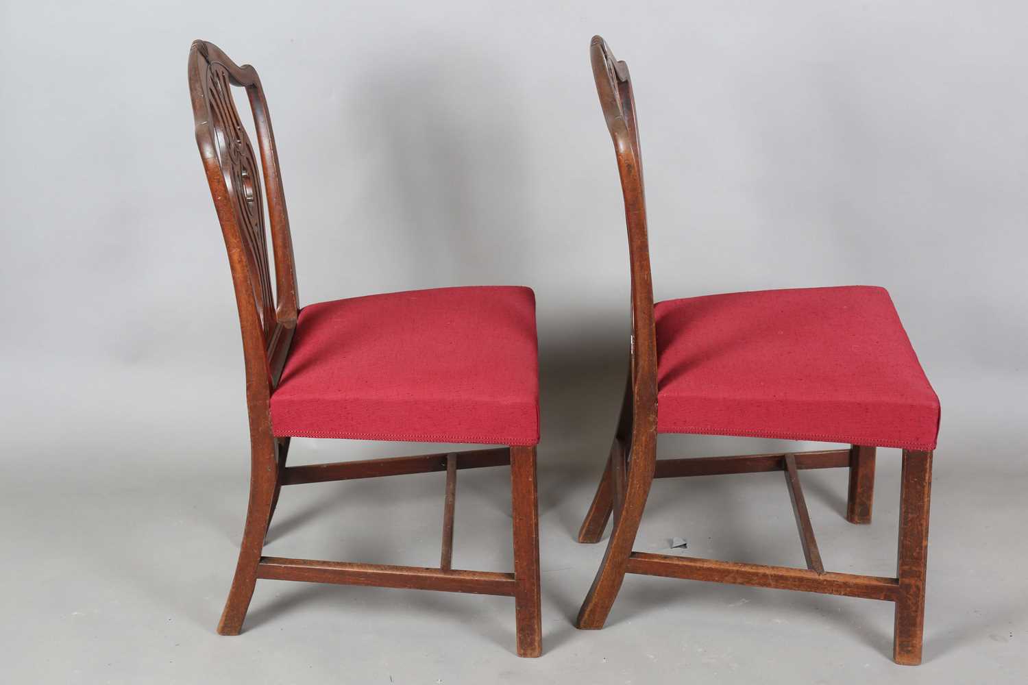 A pair of George III Chippendale period mahogany dining chairs with pierced splat backs and - Image 9 of 12