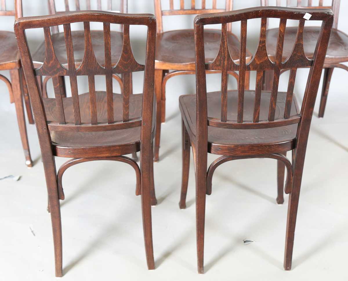 A set of six early 20th century Austrian bentwood chairs, designed by Gustav Siegel for Jacob & - Image 15 of 18