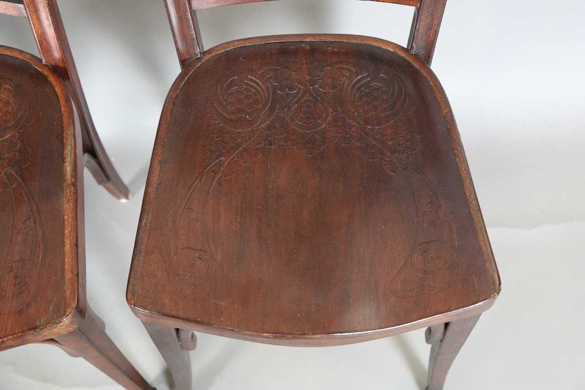 A set of six early 20th century Austrian bentwood chairs, designed by Gustav Siegel for Jacob & - Image 14 of 18