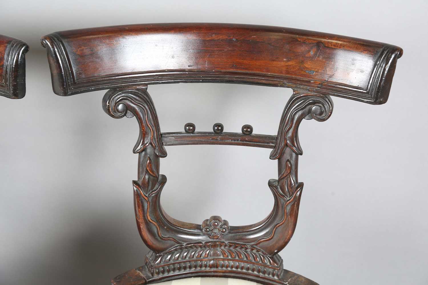 A set of six unusual Regency rosewood dining chairs, in the manner of Gillows of Lancaster, the - Image 2 of 23