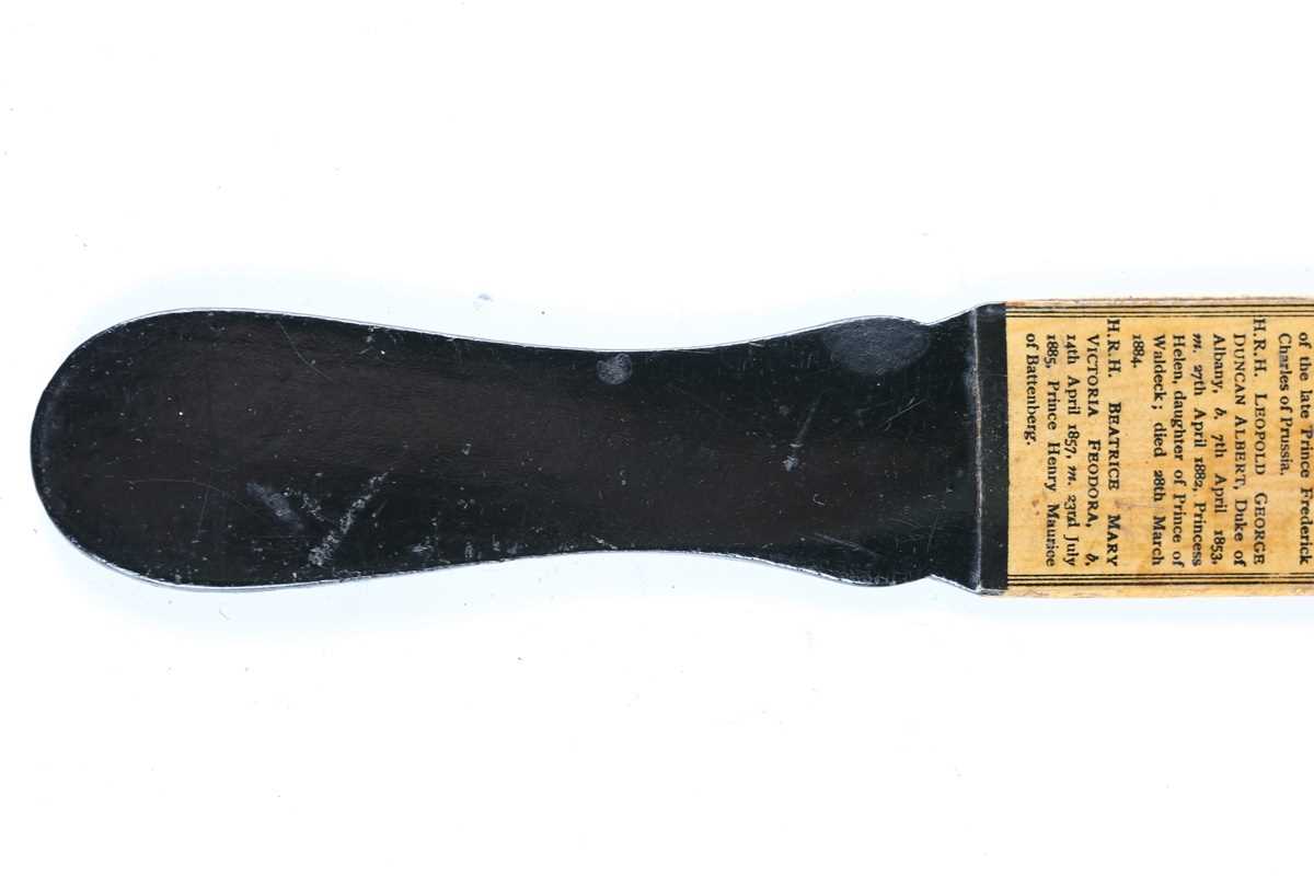 A group of three late Victorian transfer printed paper knives, two made for 'The Eastern Telegraph - Image 29 of 31