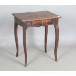 A small 18th century French walnut side table, fitted with a single frieze drawer, height 64cm,