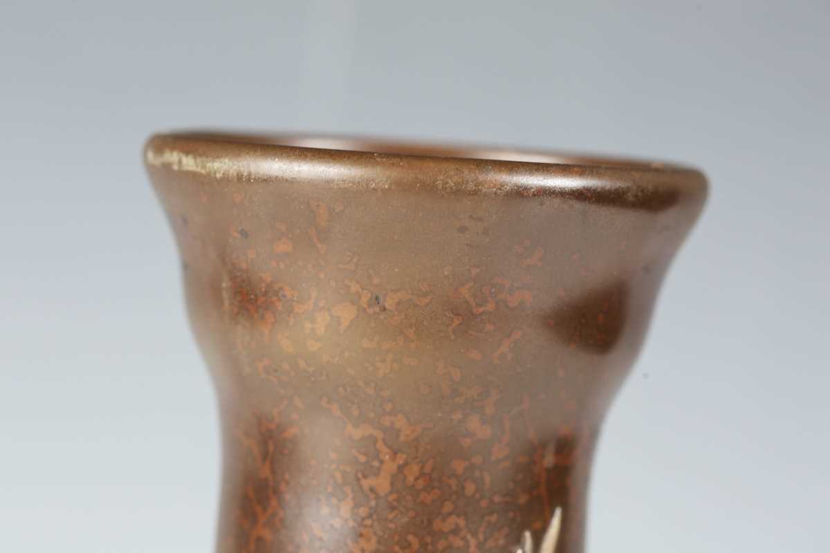 An early 20th century Arts and Crafts patinated copper vase by Heintz Art Metal Shop, the - Image 2 of 12