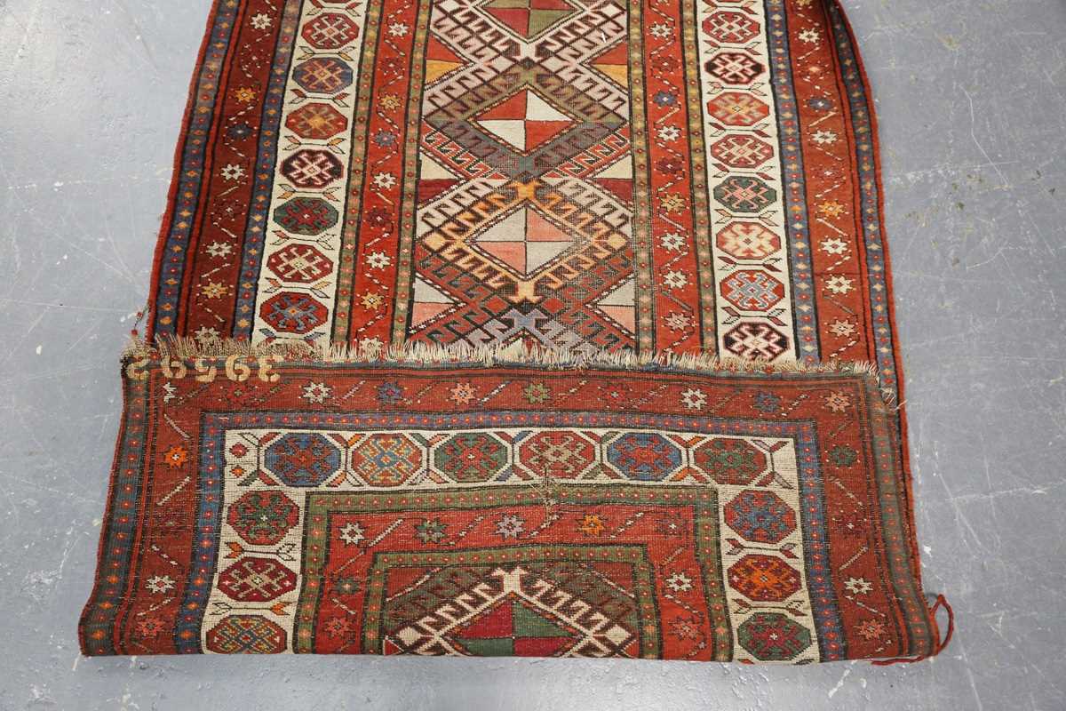 A Kazak runner, Caucasus, early 20th century, the polychrome field with a column of hooked - Image 6 of 6