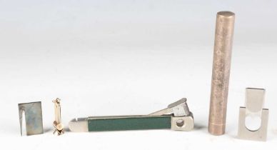 A 9ct gold mounted pocket cigar cutter by Sampson Mordan & Co, London 1895, a Tiffany & Co