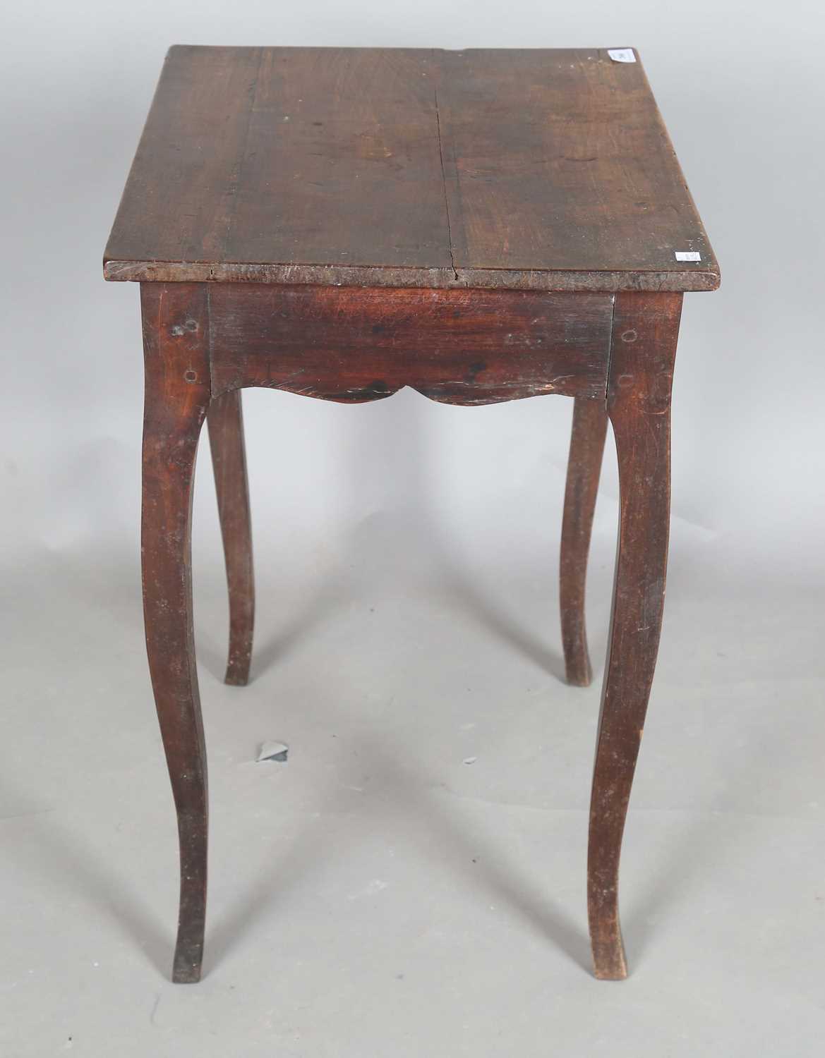 A small 18th century French walnut side table, fitted with a single frieze drawer, height 64cm, - Image 8 of 11