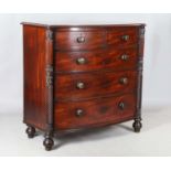 A good early Victorian mahogany bowfront chest of drawers, in the manner of Gillows of Lancaster,