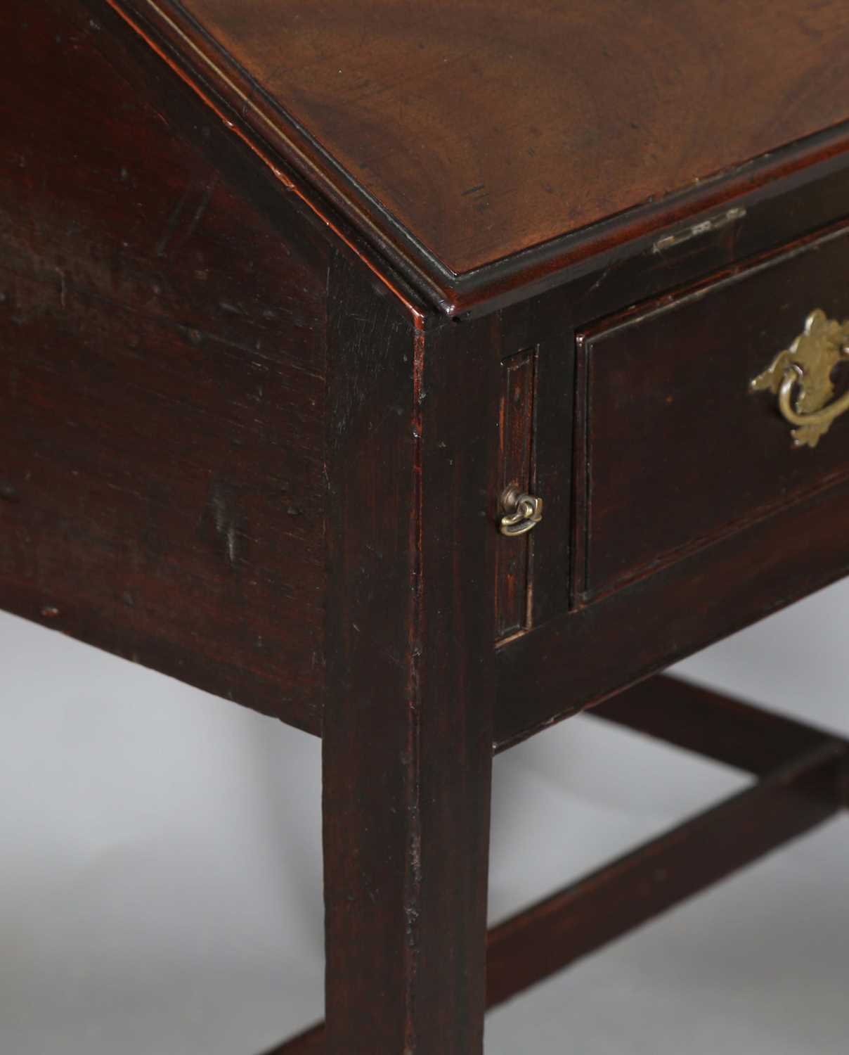 A George III mahogany clerk's desk, the fall front enclosing a fitted interior, height 95cm, width - Image 7 of 10