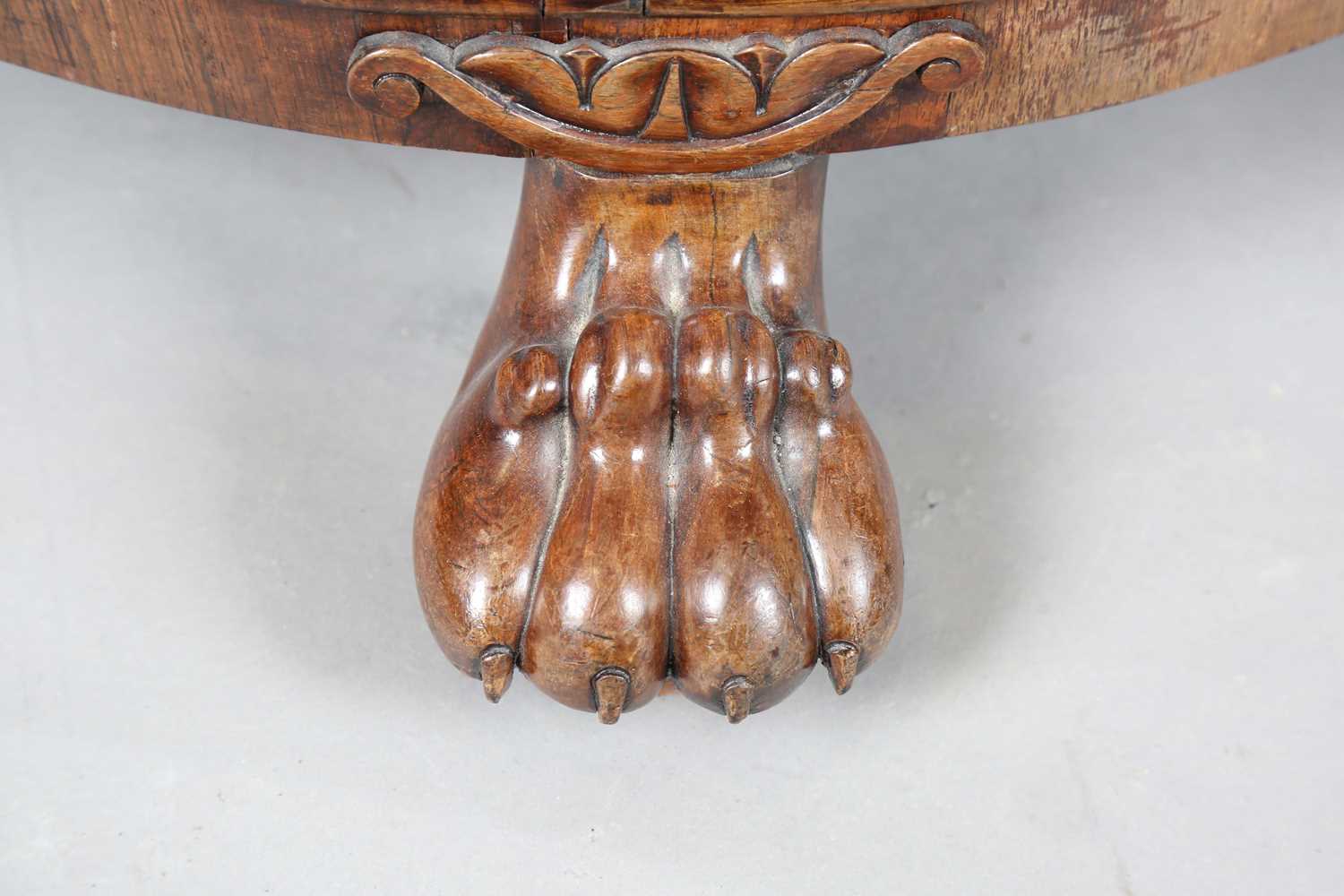 A William IV rosewood tip-top breakfast table, in the manner of Gillows of Lancaster, raised on a - Image 12 of 12