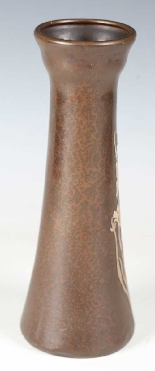 An early 20th century Arts and Crafts patinated copper vase by Heintz Art Metal Shop, the - Image 6 of 12