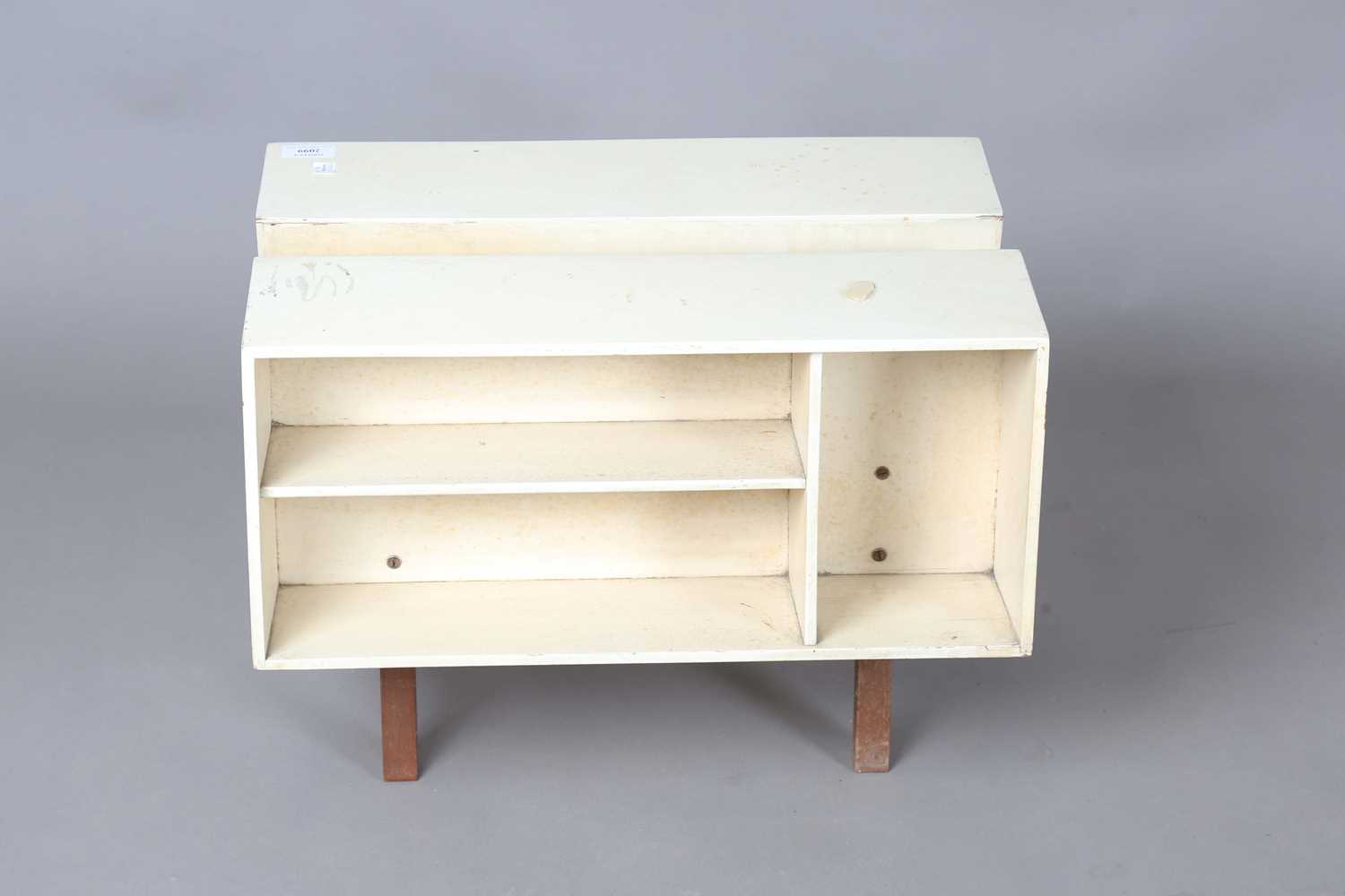 An Isokon ‘Penguin Donkey’ bookshelf, designed by Ernest Race, the twin compartment body raised on - Image 3 of 3