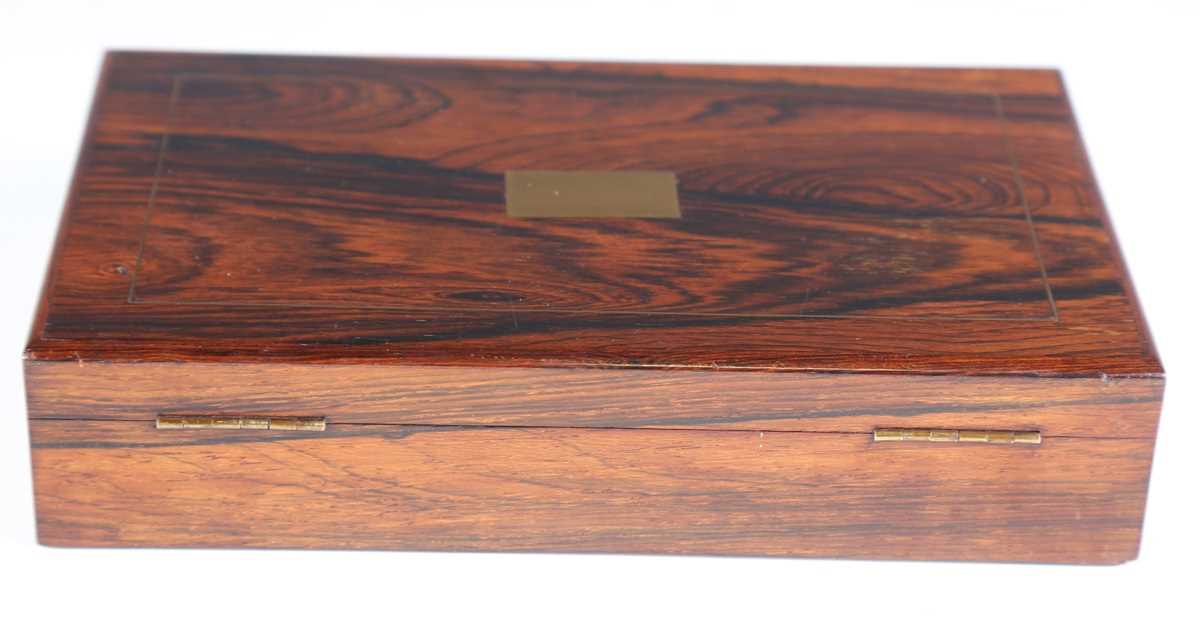 A Victorian rosewood cased part drawing instrument set, together with a boxwood rule and an ebony - Image 9 of 11