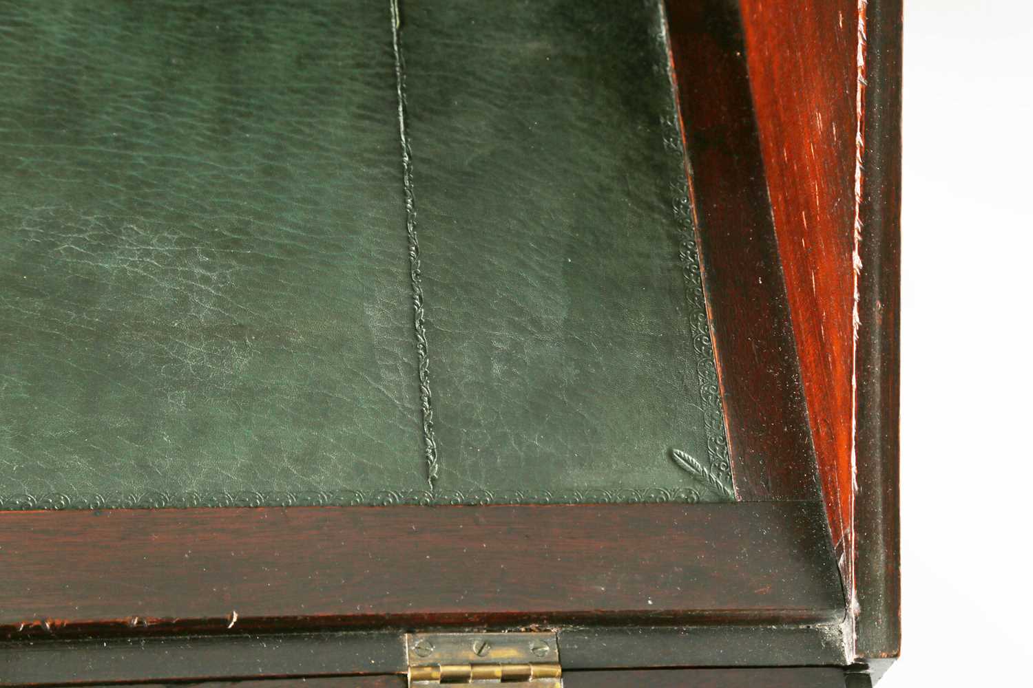 A George III mahogany clerk's desk, the fall front enclosing a fitted interior, height 95cm, width - Image 4 of 10