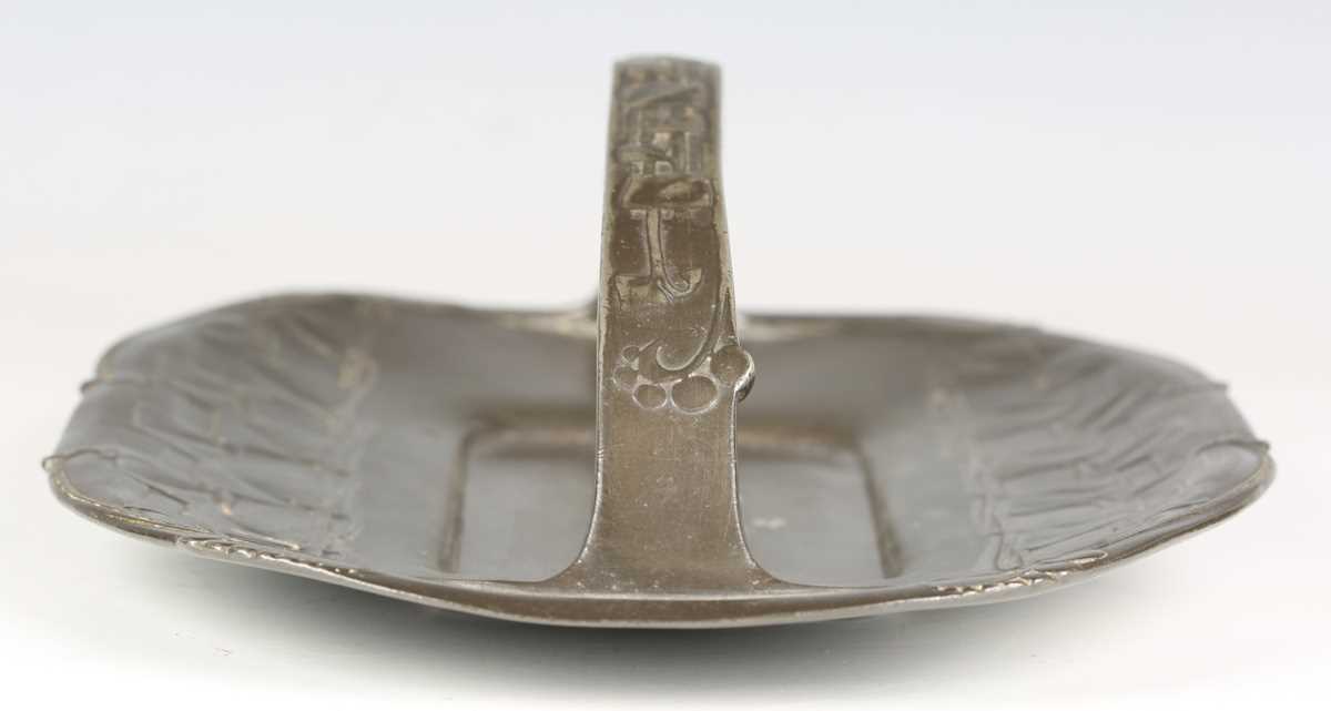 A Liberty & Co 'Tudric' pewter cake basket, model number '0357', designed by Archibald Knox, maker's - Image 10 of 12