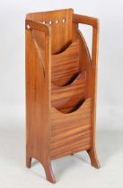 An early 20th century Arts and Crafts Glasgow School mahogany magazine rack, probably by Wylie &