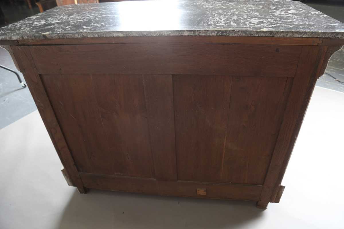 A late Victorian stained walnut folio or map chest, possibly used on-board ship, the removable top - Image 9 of 11
