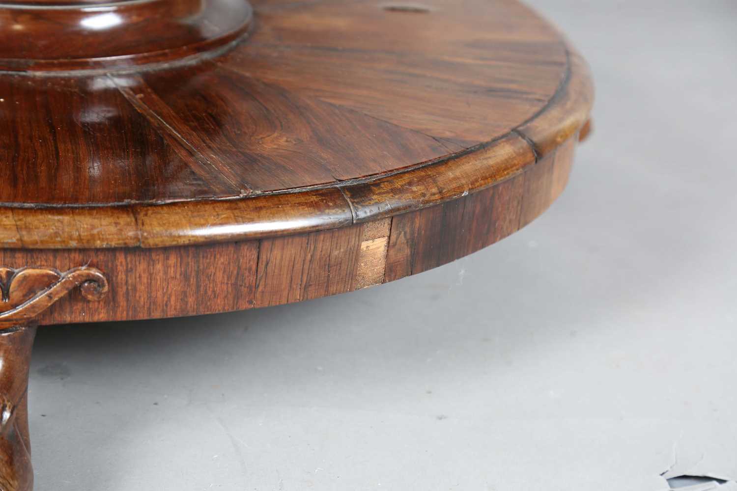 A William IV rosewood tip-top breakfast table, in the manner of Gillows of Lancaster, raised on a - Image 7 of 12