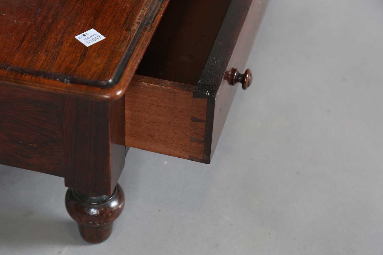 A Regency rosewood two-tier étagère, fitted with a single drawer, on turned legs, height 60cm, width - Image 4 of 9