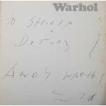 POP-ART. – The Tate Gallery (publisher). Warhol. London: The Tate Gallery, 1971. Inscribed by Andy