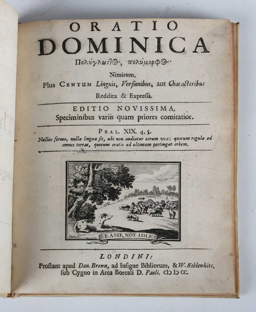 [MOTTE, Benjamin.] Oratio Dominica… Nimirum, plus Centum Linguis, Versionibus, aut Characteribus - Image 2 of 4