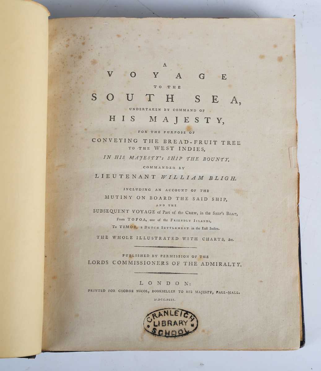 BLIGH, William. A Voyage to the South Sea, Undertaken by Command of His Majesty, for the Purpose - Image 2 of 5