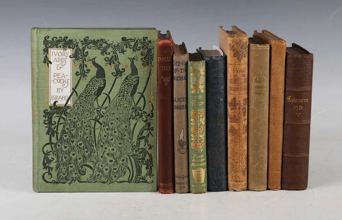 BINDINGS. – [Miss HUDSON.] ‘Israfel’. Ivory Apes & Peacocks. London: at the Sign of the Unicorn,