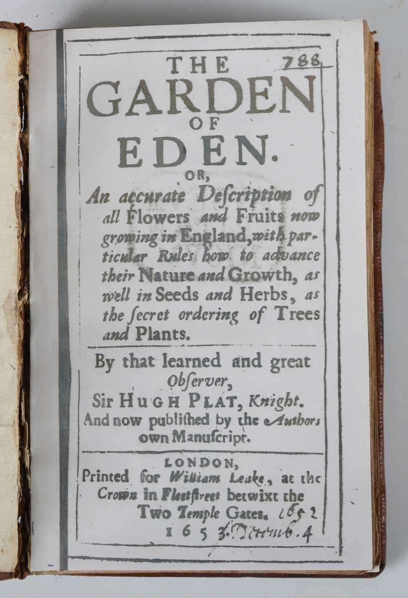 PLAT, Hugh. The Garden of Eden. Or, an accurate Description of all Flowers and Fruits now growing in - Image 2 of 2