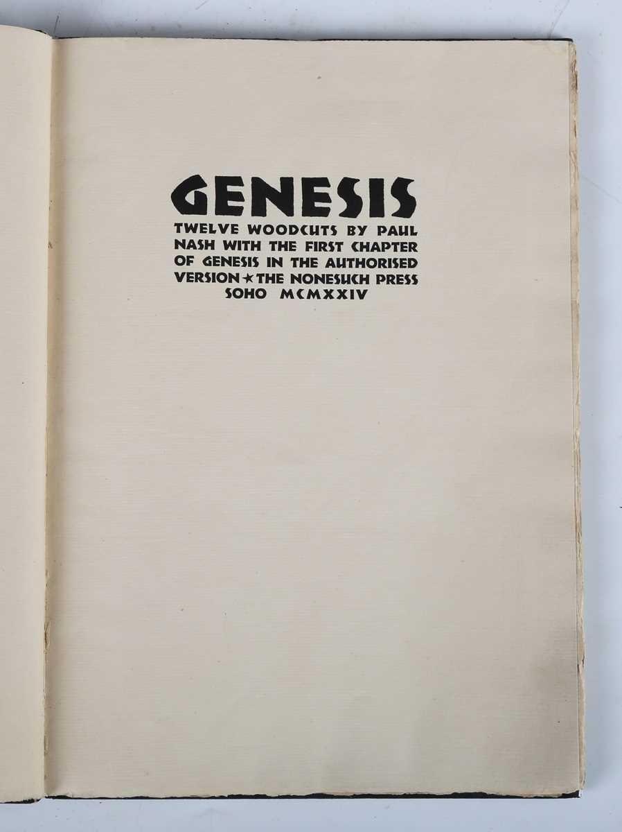 NASH, Paul (illustrator). Genesis. Twelve Woodcuts by Paul Nash with the First Chapter of Genesis in - Bild 4 aus 7