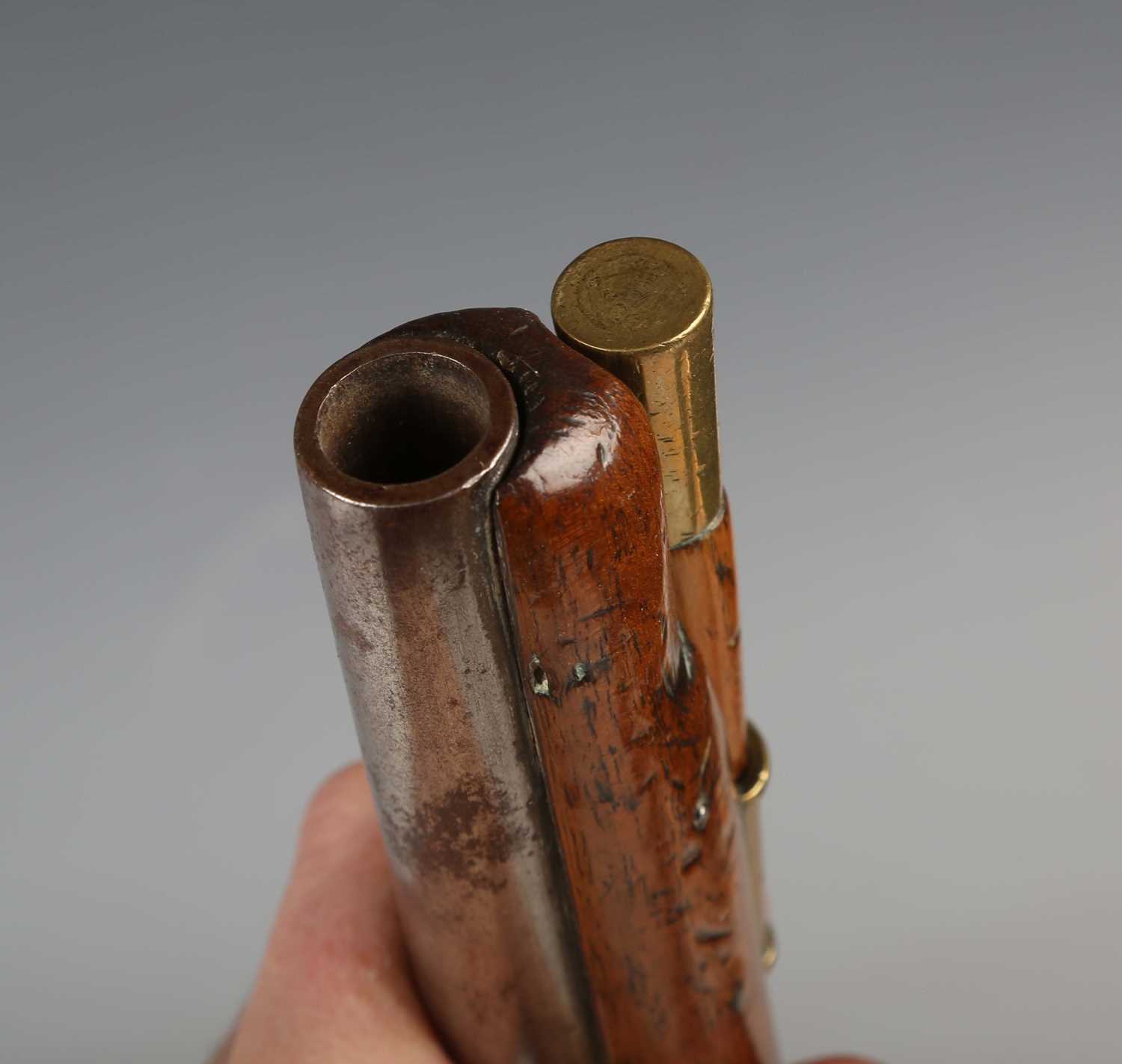 A George III British military sea service flintlock pistol with round barrel, barrel length 30. - Image 15 of 16