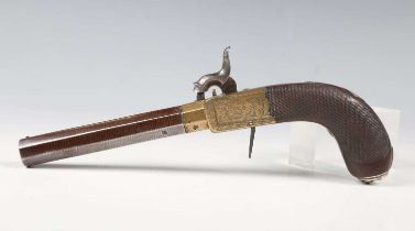 An early 19th century percussion pistol by Musgrove, Glasgow, with sighted octagonal turn-off barrel