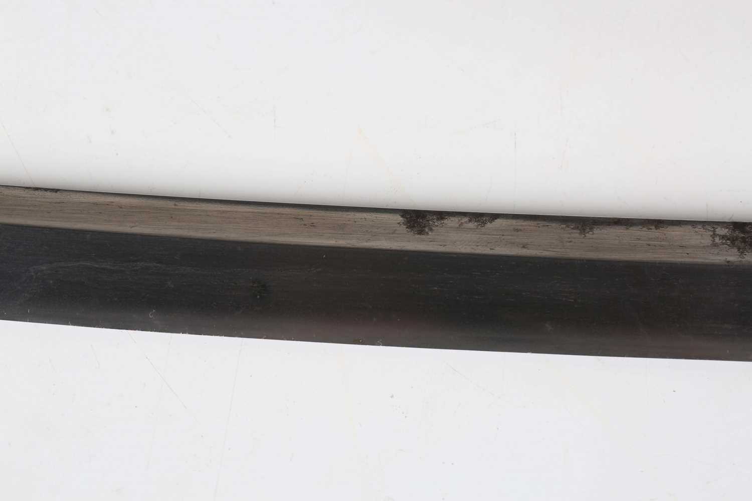 A 19th century Japanese katana with curved single-edged blade, blade length 58cm, the tang signed to - Image 10 of 19