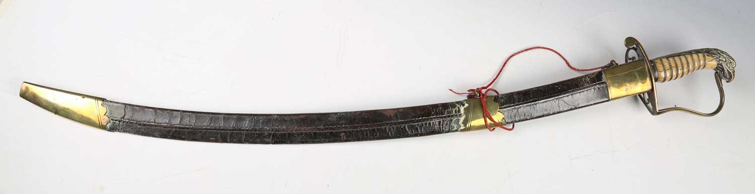 An early 19th century officer's dress sword, possibly of American origin, with curved single-edged - Image 21 of 21