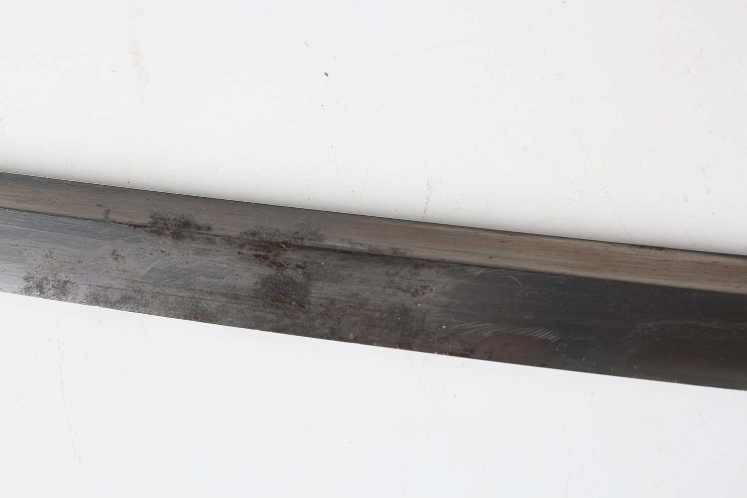 A 19th century Japanese katana with curved single-edged blade, blade length 58cm, the tang signed to - Image 11 of 19