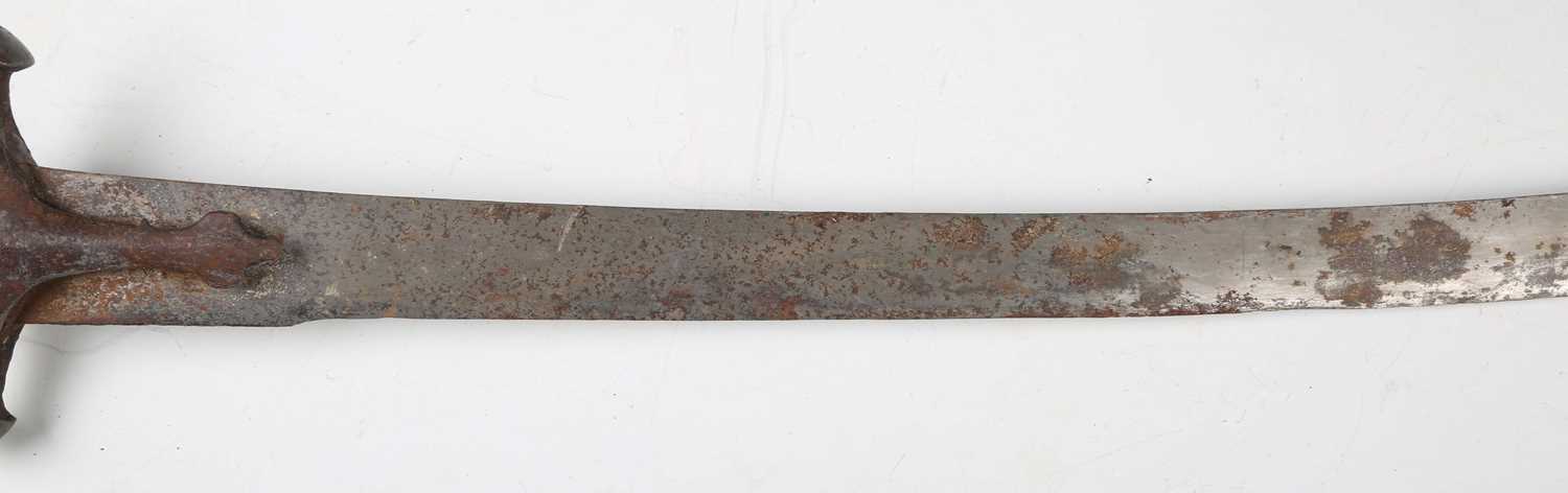 A George III period dress sword with single-edged blade, blade length 81cm, engraved with coat of - Image 11 of 19