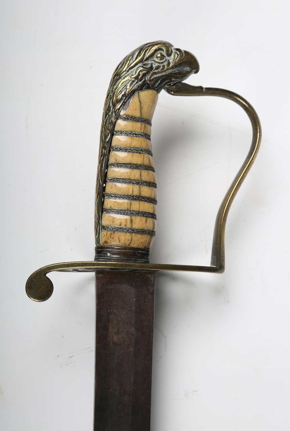 An early 19th century officer's dress sword, possibly of American origin, with curved single-edged - Image 11 of 21