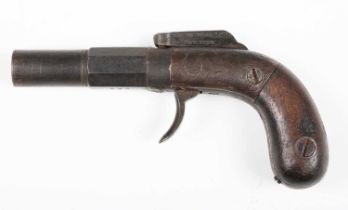 A mid-19th century double-action pocket pistol by Manhattan F.A. Mfg Co, New York, with part-round