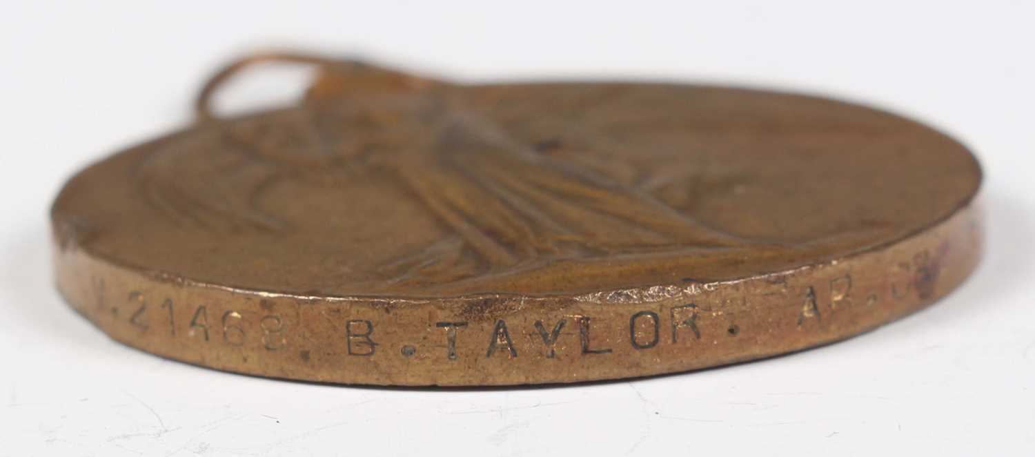 A 1914-18 British War Medal and a 1914-19 Victory Medal to ‘M.21468 B.Taylor. AR.CR. R.N.’ - Image 10 of 11