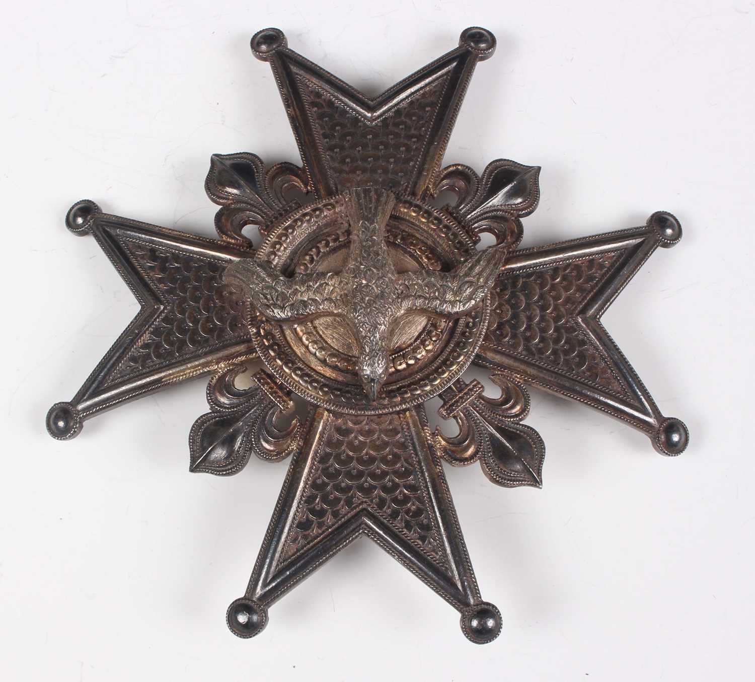 A French silver cruciform breast star of the Order of St Esprit, a French silver Decoration of the - Image 2 of 14