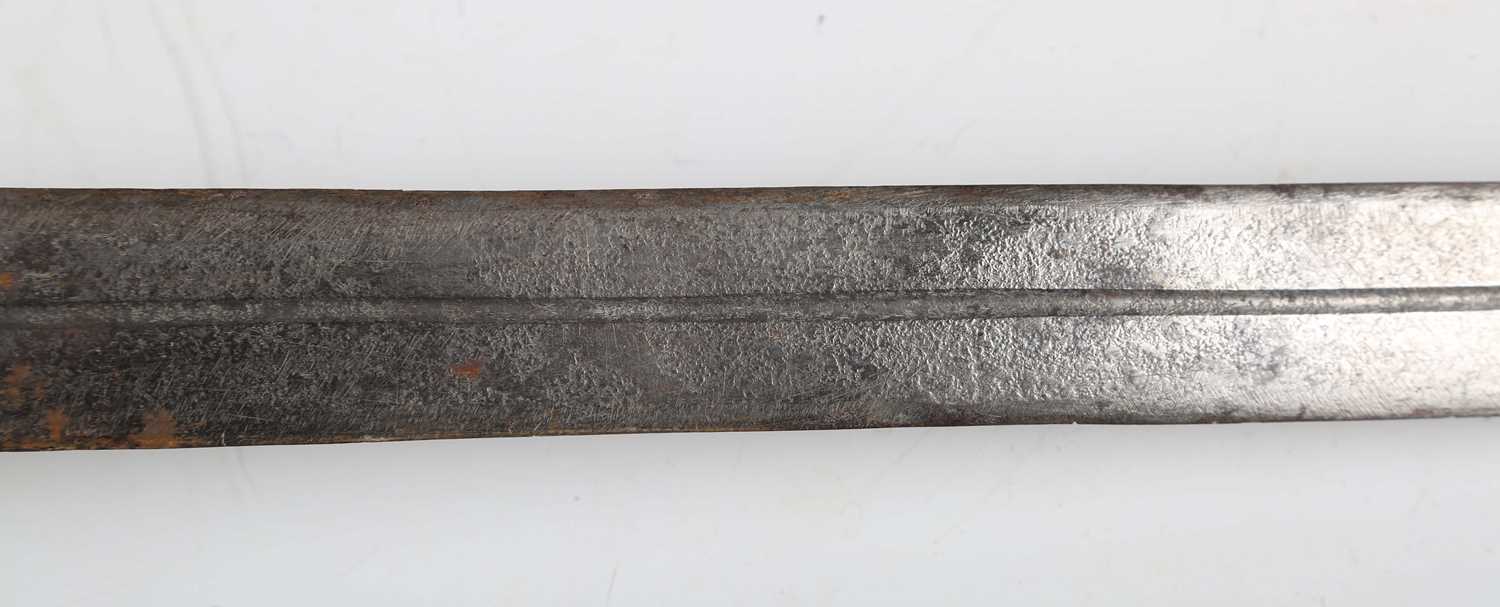 An unusual 19th century Sudanese Mahdist kaskara sword with double-edged fullered blade, blade - Image 7 of 29
