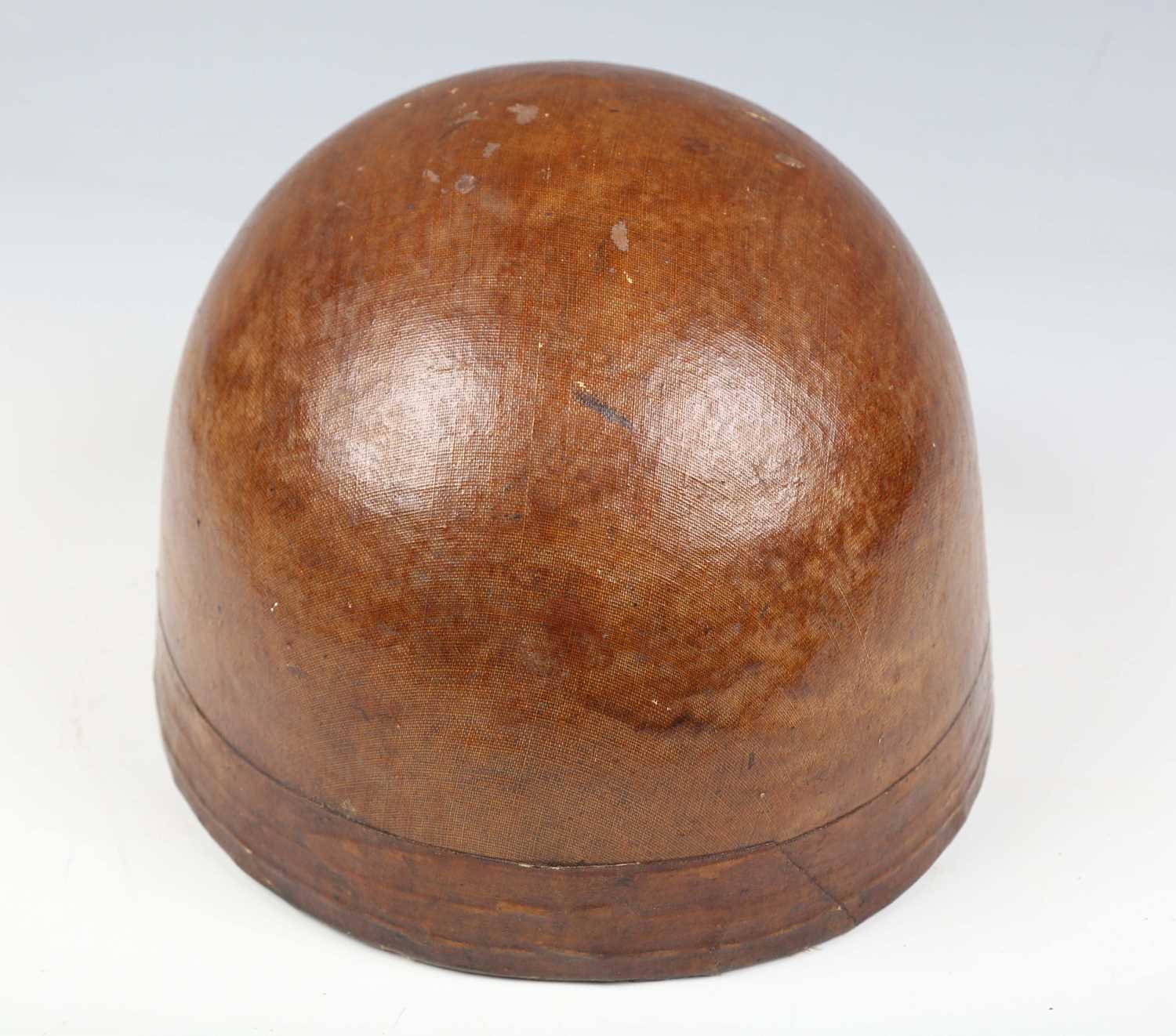 A rare Second World War period despatch rider's helmet, probably Australian, with fabric-covered - Image 3 of 5