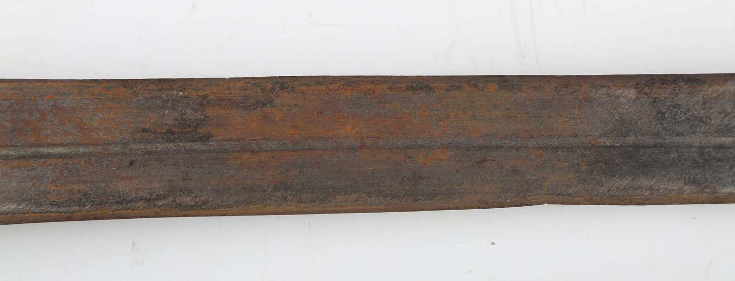 An unusual 19th century Sudanese Mahdist kaskara sword with double-edged fullered blade, blade - Image 13 of 29