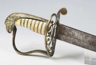 An early 19th century officer's dress sword, possibly of American origin, with curved single-edged