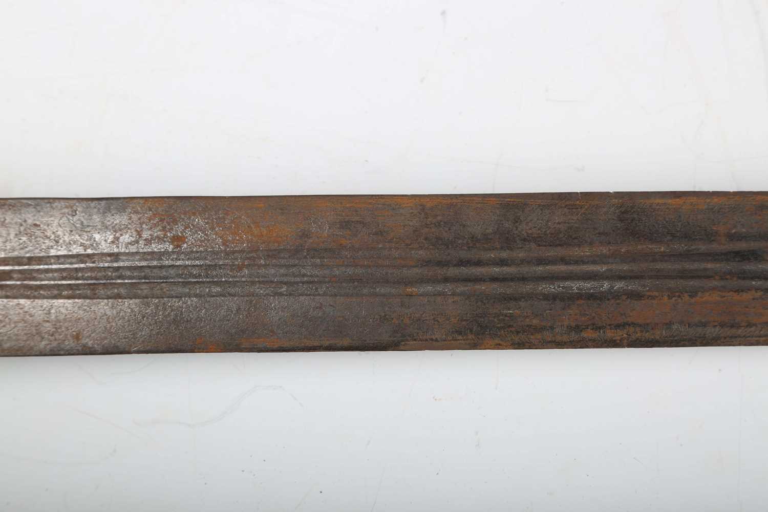 An unusual 19th century Sudanese Mahdist kaskara sword with double-edged fullered blade, blade - Image 11 of 29