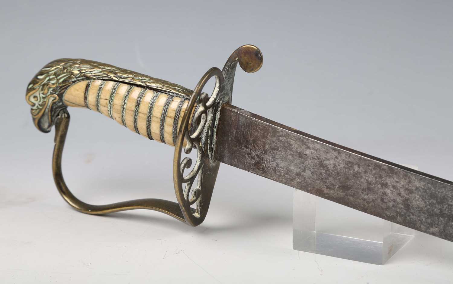 An early 19th century officer's dress sword, possibly of American origin, with curved single-edged